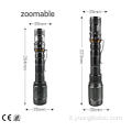 Torcia per lampada da esterno a LED T6 zoomabile regolabile